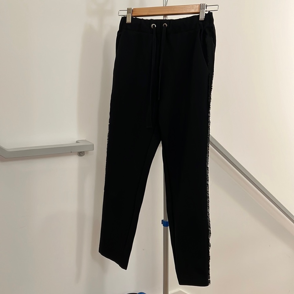 Vetements black track pants straight leg cropped Size XS
